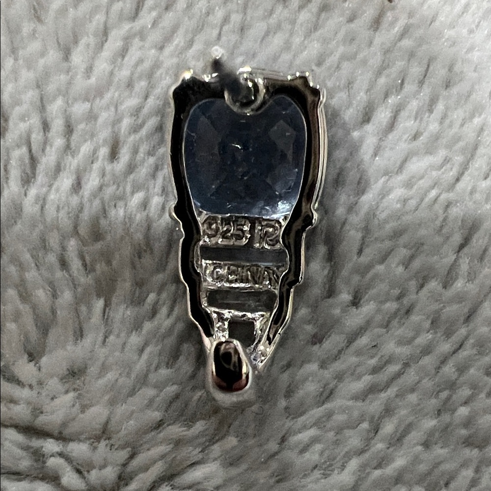 Elegant Sterling Silver and Blue Earrings - Picture 5 of 5